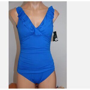 NWT Ralph Lauren Swimsuit Bikini 1 One piece Size 10 Blue underwire